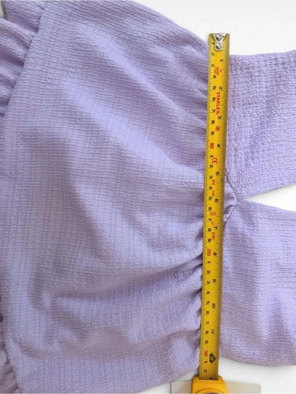 (Size M) Electric Behaviour Lilac Textured Halter Babydoll Peplum Top
